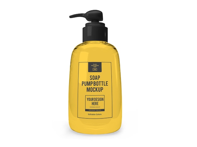 Realistische Seifenpumpenflasche Mockup Vorlage isoliert