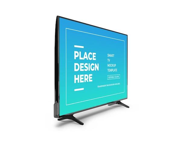 Realistische Smart TV 3D Mockup Vorlage isoliert