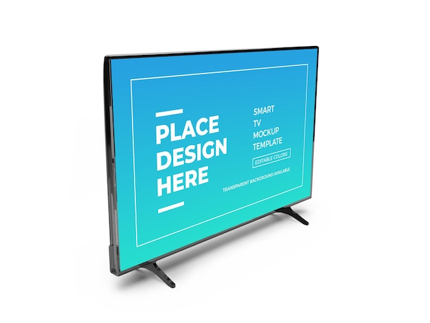 Realistische Smart TV 3D Mockup Vorlage isoliert