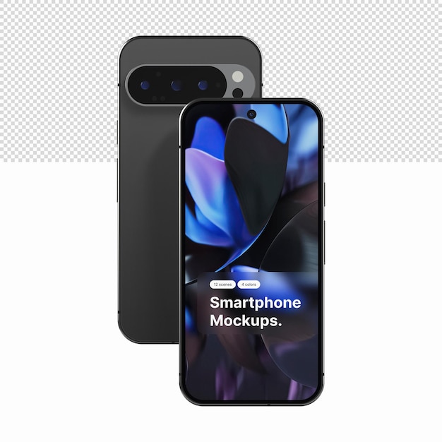 Realistische Smartphone-Bildschirm-Mockup-Vorlage mit durchsichtigem Hintergrund