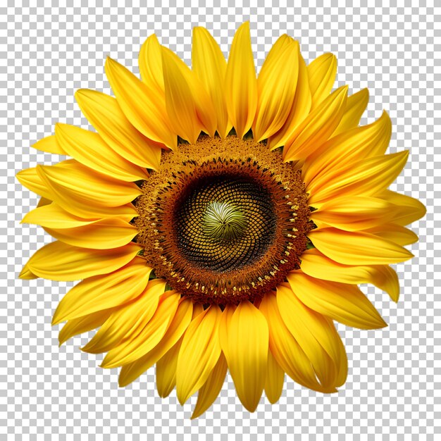 PSD realistische sonnenblume auf durchsichtigem hintergrund