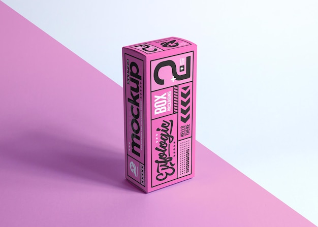 realistische verpackung rosa box mockup design isoliert