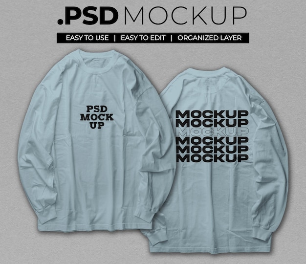 Realistische Vorder- und Rückseite von Longsleeve-Mockup