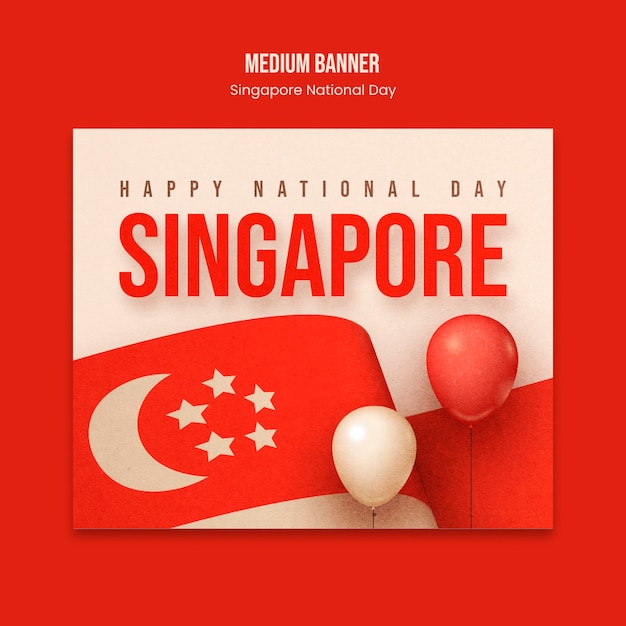 Realistische Vorlage für die Feier des Nationaltags von Singapur