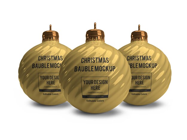 Realistische Weihnachtskugel Kugel Mockup Vorlage isoliert
