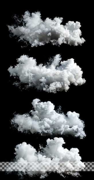 Realistische Wolkenkollektion mit durchsichtigem Hintergrund