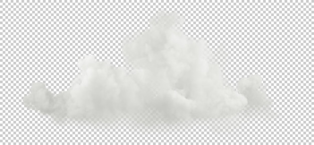 Realistische Wolkenkumulus auf transparenten Hintergründen 3D-Rendering