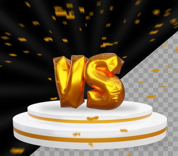 Realistischer 3D-Gold-Versus-Rendering-Texteffekt