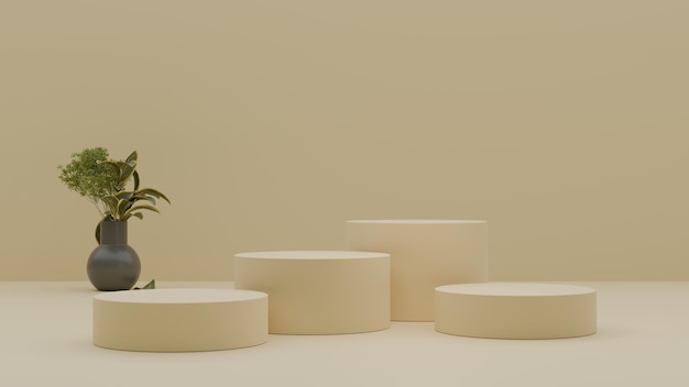 Realistischer 3D-Podium-Hintergrund Minimaler Mockup oder Produktpräsentation