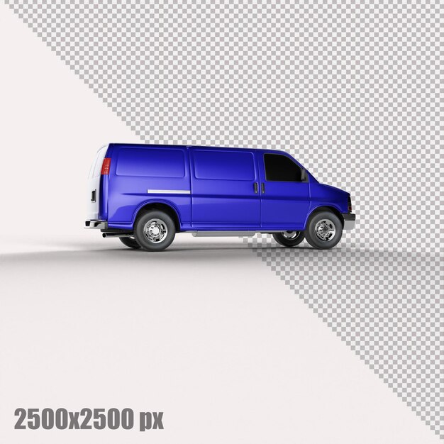 Realistischer blauer frachtwagen in 3d-rendering