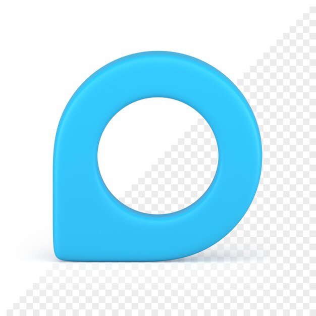 Realistischer blauer Kartenstift-Standort repariert Cyberspace-Adresse Straßensuchanwendung 3D-Symbol