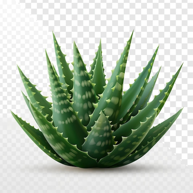 PSD realistischer hintergrund der aloe-vera-pflanze auf transparent