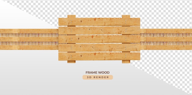 Realistischer holzrahmen mit transparentem hintergrund
