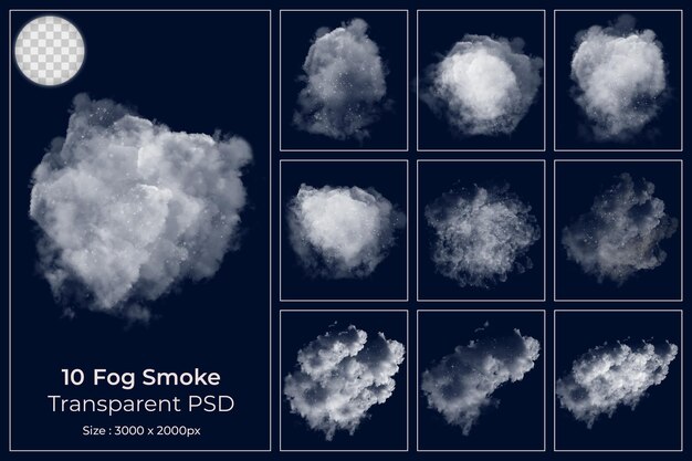 Realistischer nebel dampfnebelwolken eingestellt