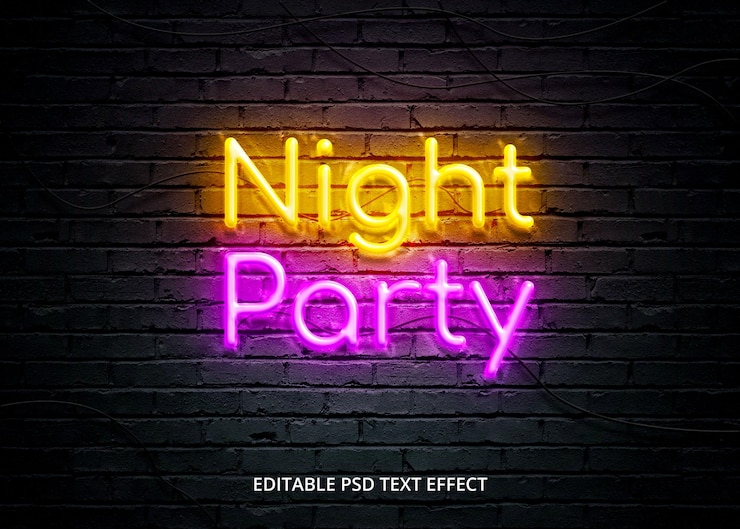 Realistischer Neontexteffekt