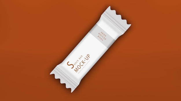 Realistischer Schokoladensnack oder Sachet-Bar-Mockup-Design isoliert rendern