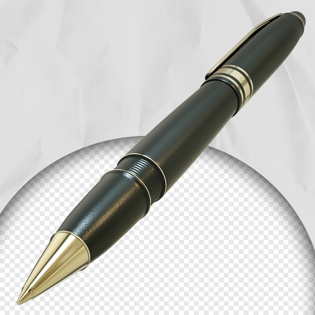 Realistischer schwarzer Stift mit Draufsicht für Designkomposition