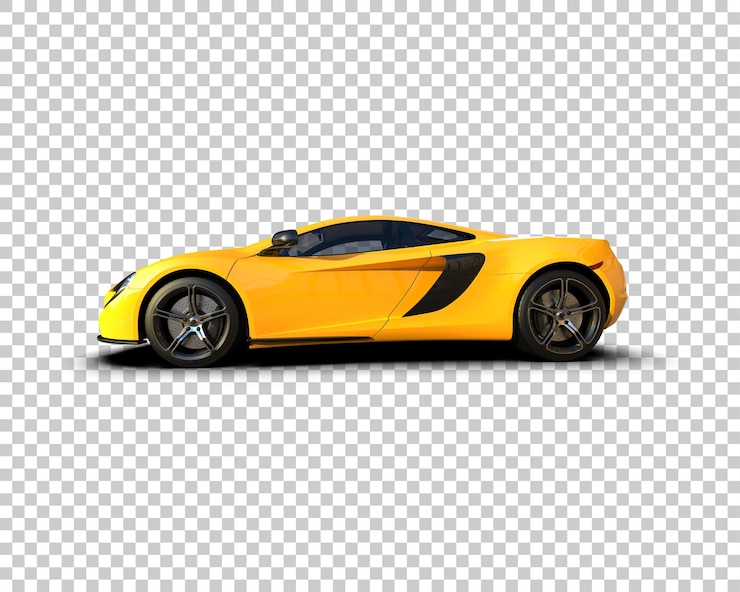 PSD realistischer sportwagen isoliert auf dem hintergrund 3d-rendering-illustration