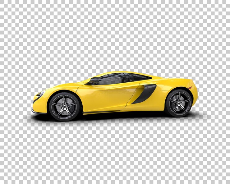 PSD realistischer sportwagen isoliert auf dem hintergrund 3d-rendering-illustration