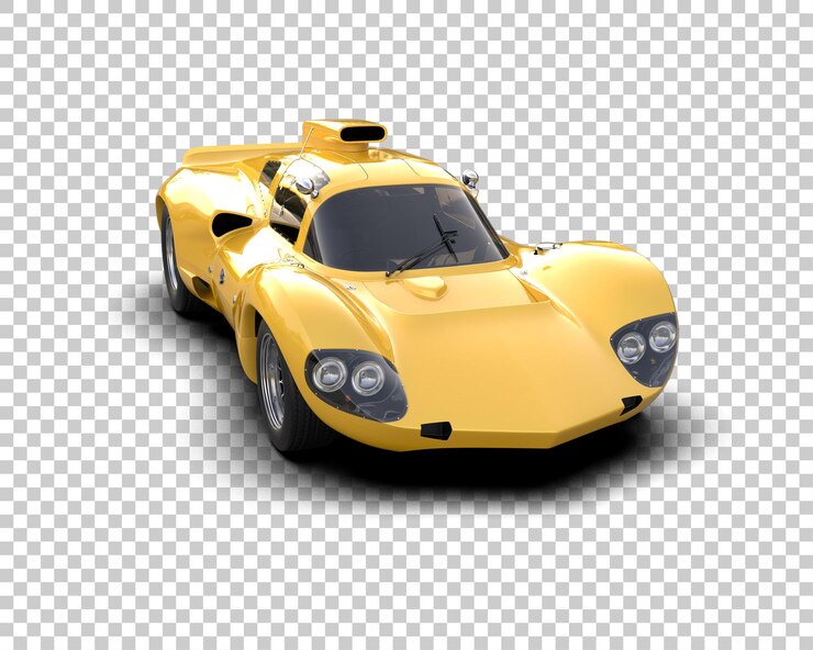 PSD realistischer sportwagen isoliert auf dem hintergrund 3d-rendering-illustration