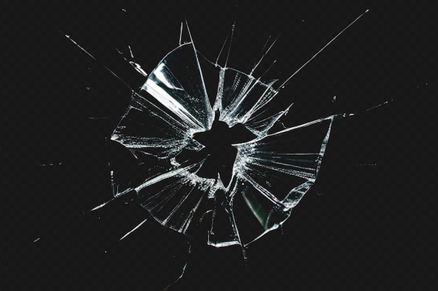 Realistischer Stil Bruchglas-Shatter-Effekt auf durchsichtigem Hintergrund