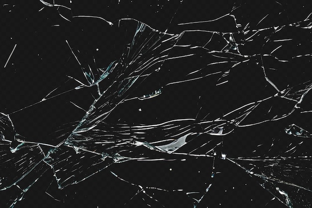 Realistischer Stil Bruchglas-Shatter-Effekt auf durchsichtigem Hintergrund