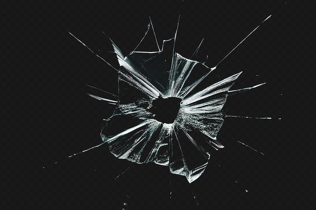 Realistischer Stil Bruchglas-Shatter-Effekt auf durchsichtigem Hintergrund