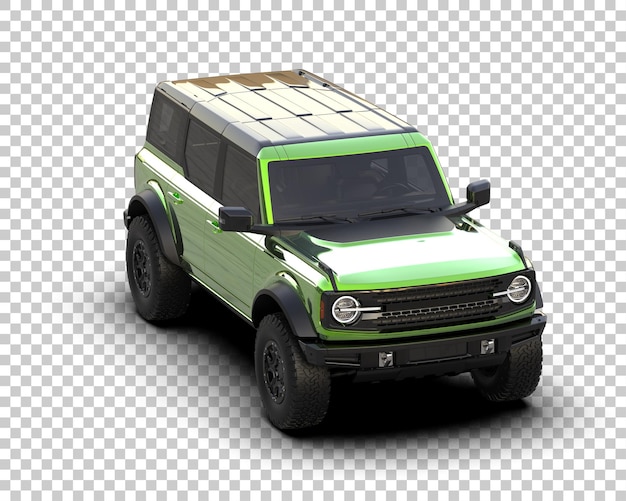 Realistischer SUV isoliert auf dem Hintergrund 3D-Rendering-Illustration