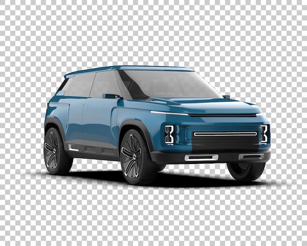 Realistischer SUV isoliert auf dem Hintergrund 3D-Rendering-Illustration