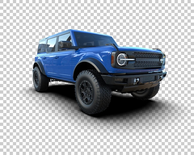 Realistischer SUV isoliert auf dem Hintergrund 3D-Rendering-Illustration
