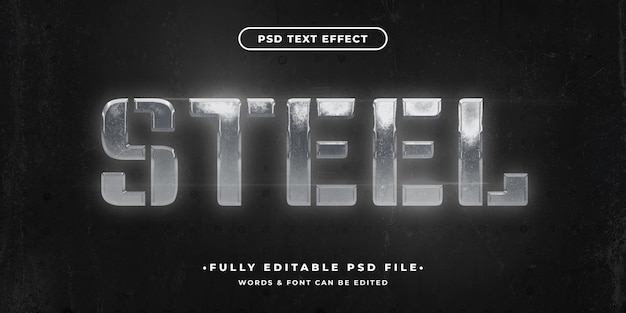 Realistischer Texteffekt aus Stahl