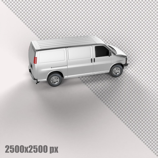 PSD realistischer weißer frachtwagen in 3d-rendering