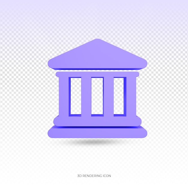 Realistisches 3D-Banksymbol