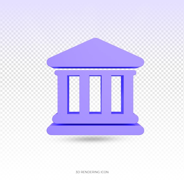 PSD realistisches 3d-banksymbol