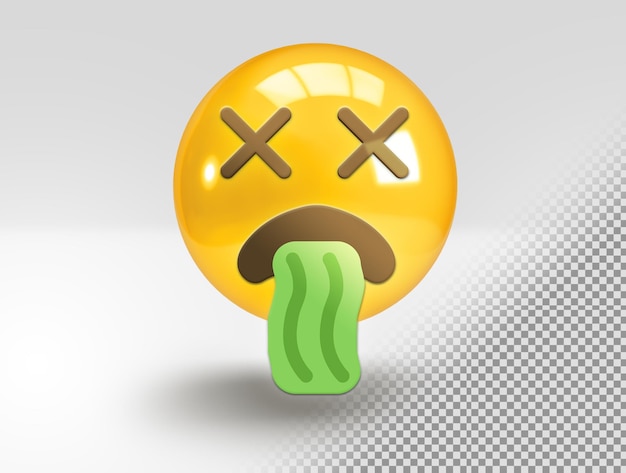 Realistisches 3d-emoji mit erbrechendem gesicht