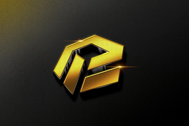 Realistisches 3D-Gold-Logo-Modell