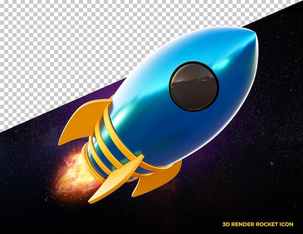 Realistisches 3D-Raketensymbol