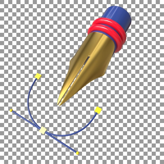 Realistisches 3D-Stiftwerkzeug, Präzisionsinstrument für digitale Kunst