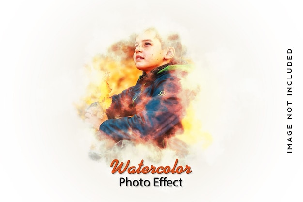 Realistisches Aquarellpinsel-Fotoeffekt-Design