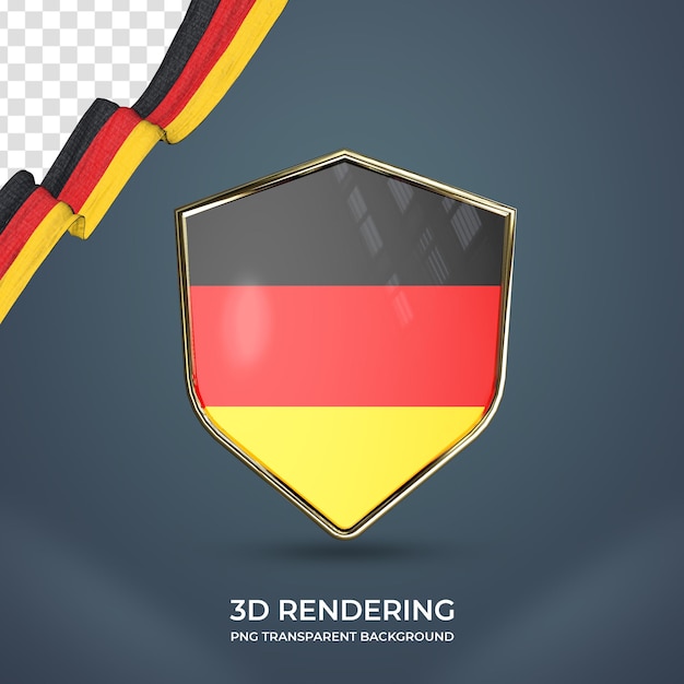 PSD realistisches band mit deutschland-flagge 3d-rendering transparentem hintergrund