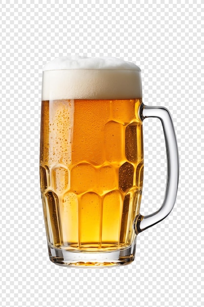 Realistisches bier mit bierbecher png isoliert auf durchsichtigem hintergrund