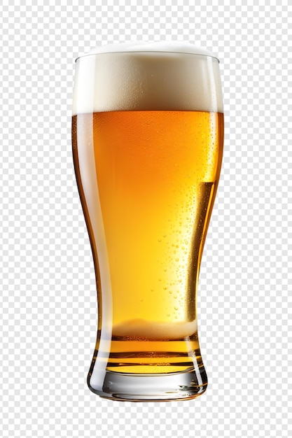 Realistisches bier mit bierbecher png isoliert auf durchsichtigem hintergrund