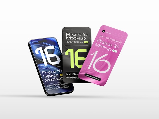 Realistisches Bildschirmmodell für das Smartphone iPhone 16 Pro