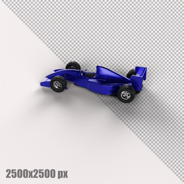 Realistisches blaues Formel-1-Auto in 3D-Rendering