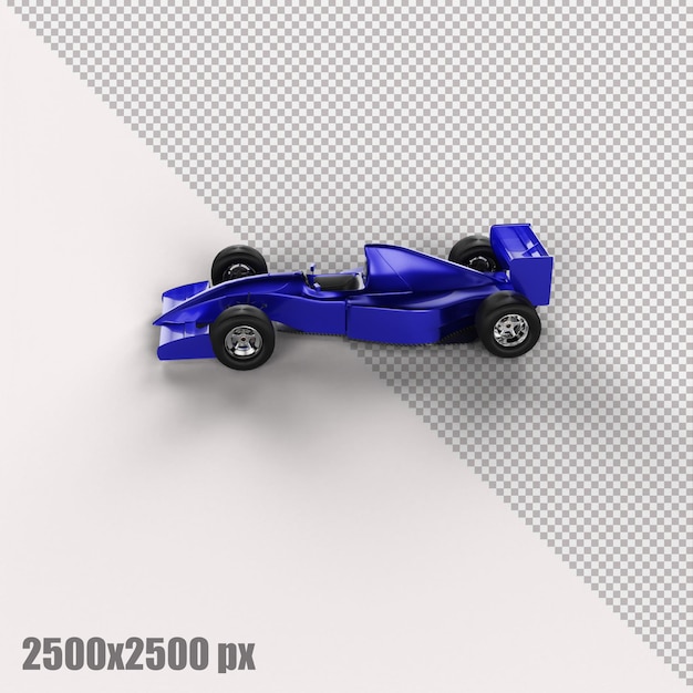 Realistisches blaues Formel-1-Auto in 3D-Rendering