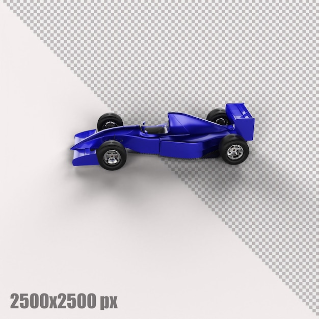 Realistisches blaues formel-1-auto in 3d-rendering