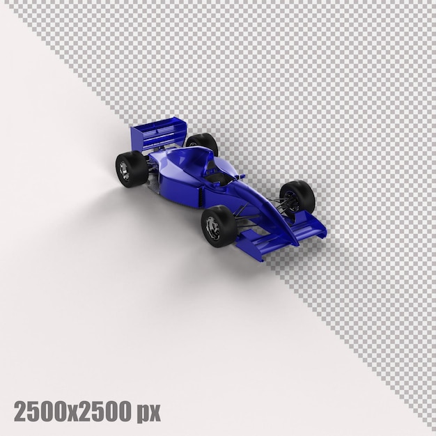 Realistisches blaues Formel-1-Auto in 3D-Rendering