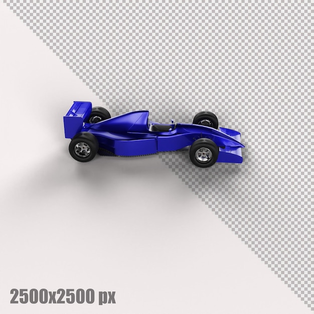 Realistisches blaues formel-1-auto in 3d-rendering