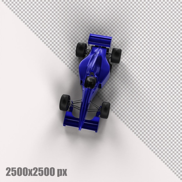 Realistisches blaues Formel-1-Auto in 3D-Rendering
