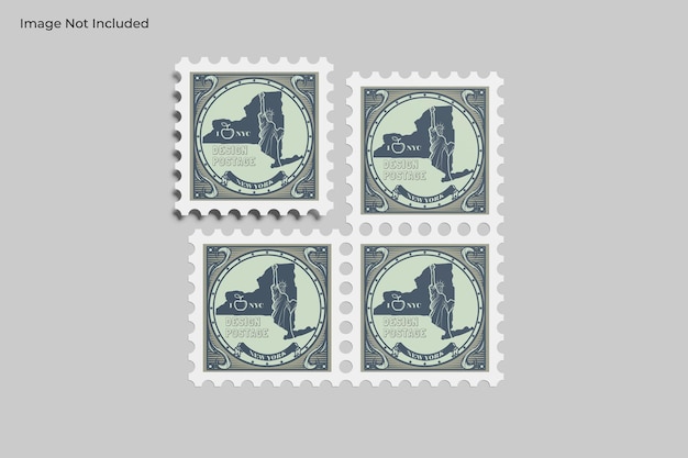 Realistisches briefmarkenmodell